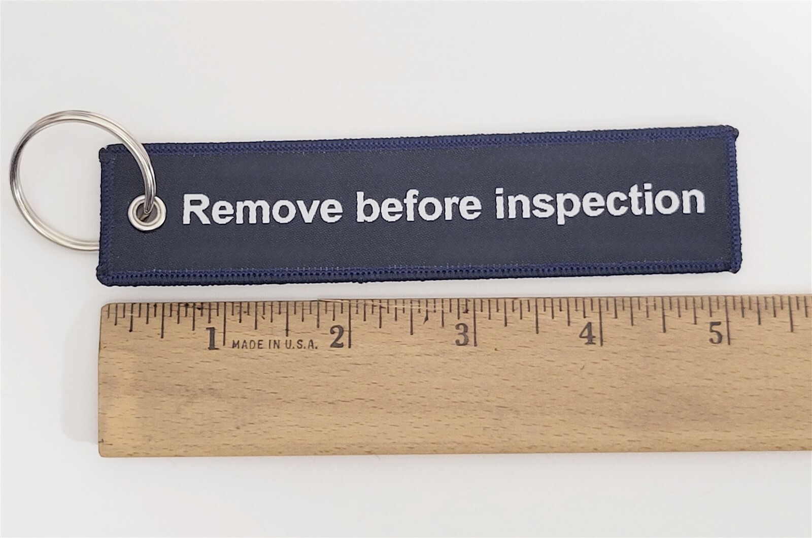 Dolphitech / Remove Before Inspection Blue Flight Tag Keychain Military