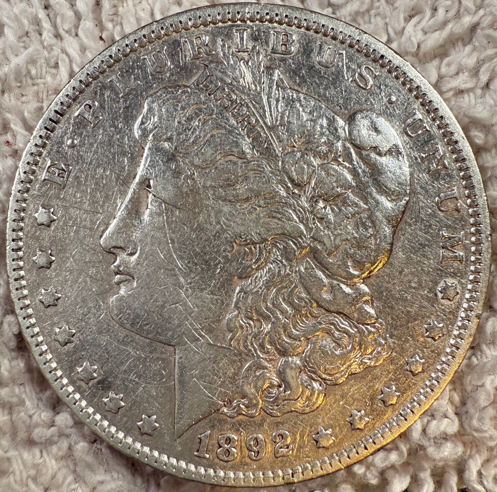 1892 Morgan US 90% Silver Dollar $1 XF