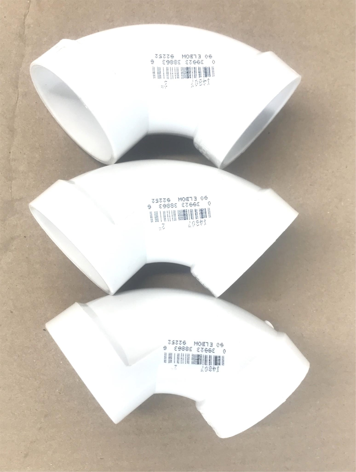 Nibco PVC-1 90 Degree Elbow 2" 92252 (I4807) [Lot of 3] NOS
