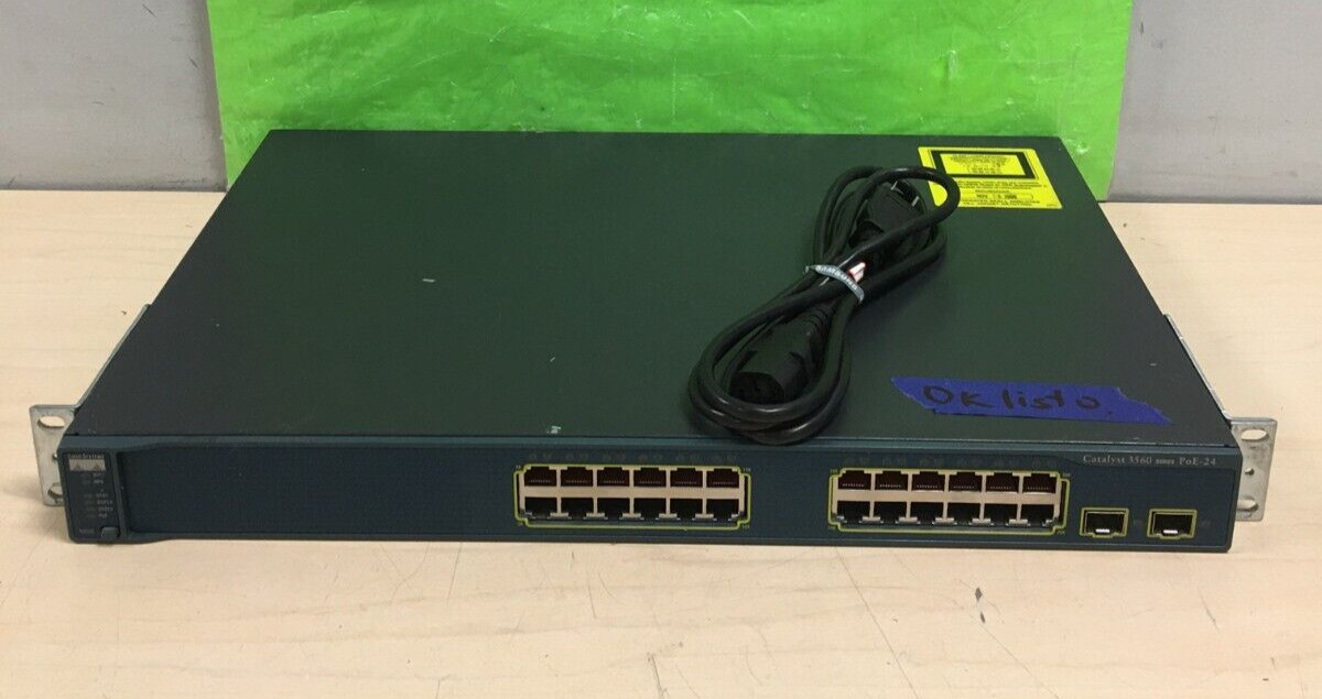 Cisco Catalyst 3560-24PS 24-Ports Rackmount Ethernet Switch W/RACK EARS (TESTED)