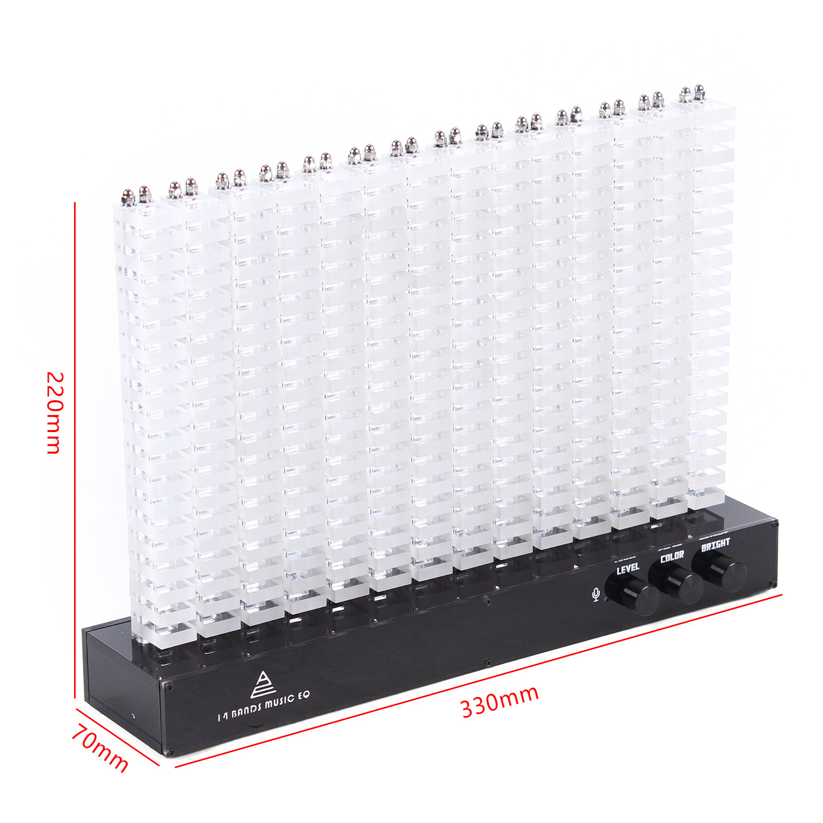 Acrylic 14-Segment Spectrum Analyzer Led Rhythm Light Music Spectrum Light 110V