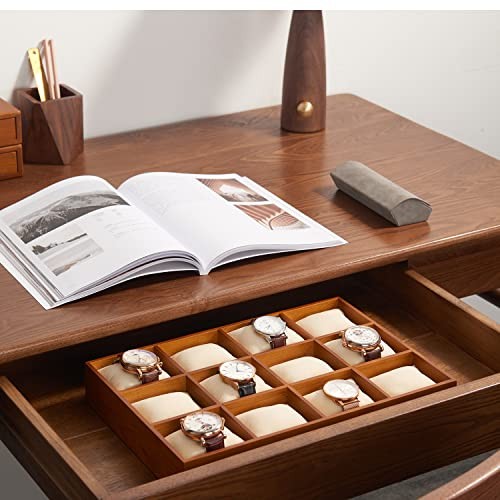 Solid Wood Watch Storage Tray for Drawer Watch Pillow Organizer Display Gray