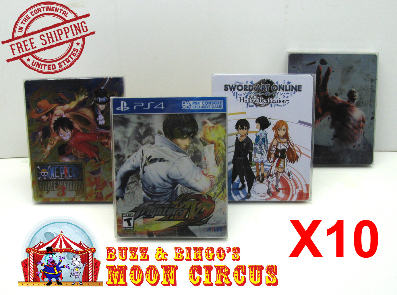 10x SONY PS4 CIB GAME BLU-RAY STEELBOOK G2 - CLEAR PROTECTIVE BOX PROTECTOR CASE
