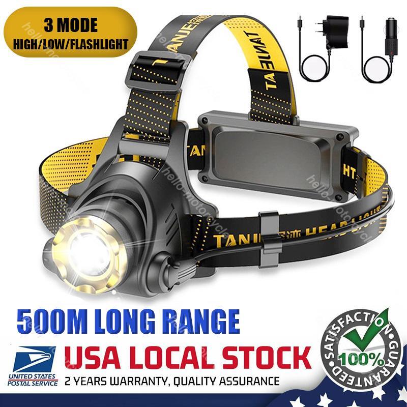 125000LM LED Headlamp Rechargeable Headlight Zoomable Head Torch Lamp Flashlight