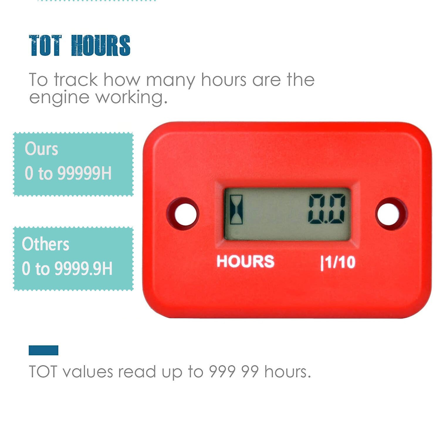 Inductive Hour Meter Maintenance Reminder Engine For Motorcycle Boat Waterproof