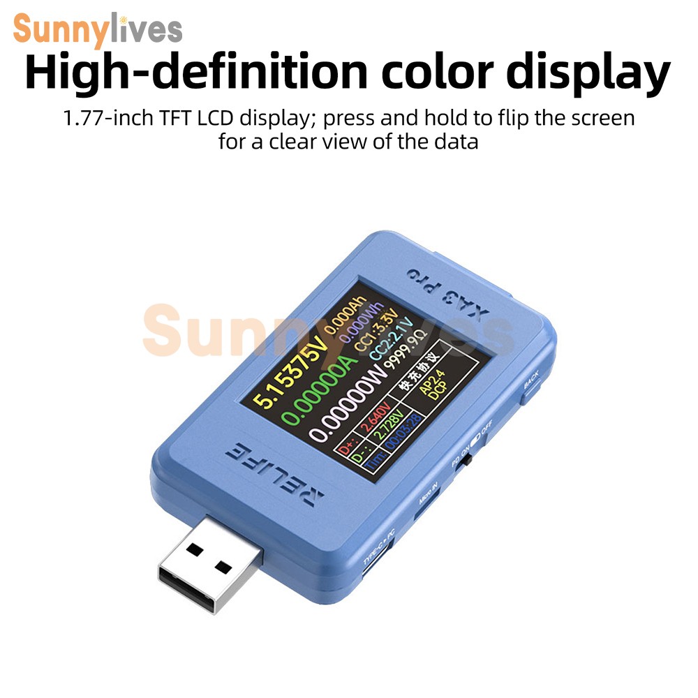 XA3 Pro LCD Digital Voltage Current USB Power Meter Protocol Auto Identification