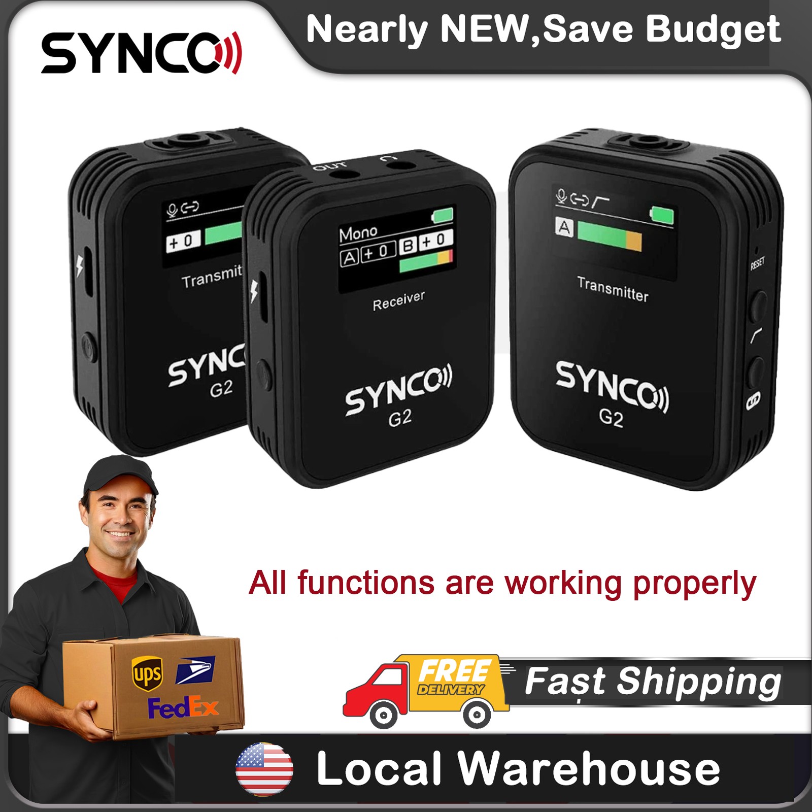 SYNCO G2(A2) Wireless Lavalier Microphone Dual-Channel Lapel Mic for DSLR Camera