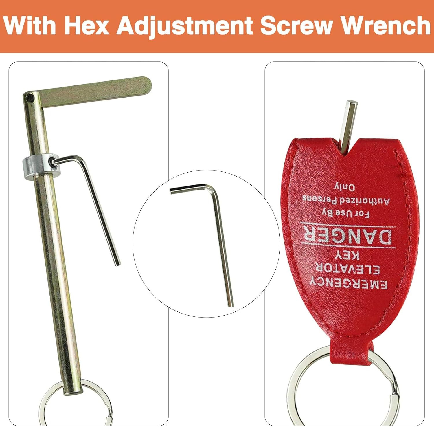 Universal Elevator Drop Key Set with Large Tag Ring - 2-Pack