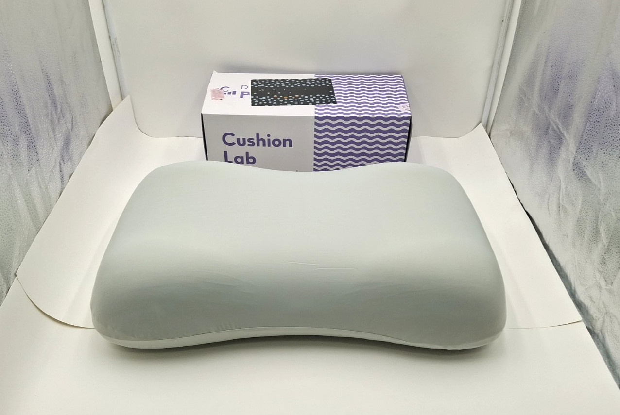 C CUSHION LAB Deep Sleep Pillow, Patented Ergonomic Contour Design, Calm Grey