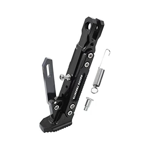 Universal Motorcycle Kickstand Adjustable Foot Side Support Parking Black