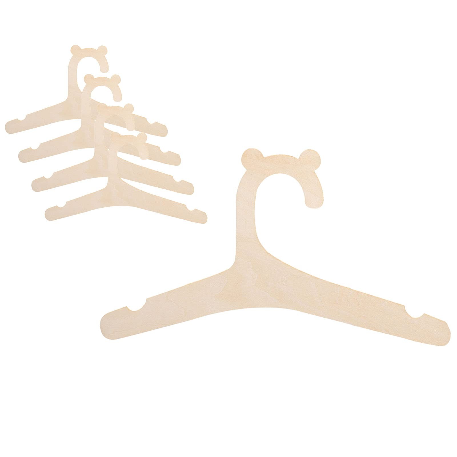 Coat Hanger 5Pcs Children Wood Clothes Hanger Cartoon Bear Wood Storage Holde...