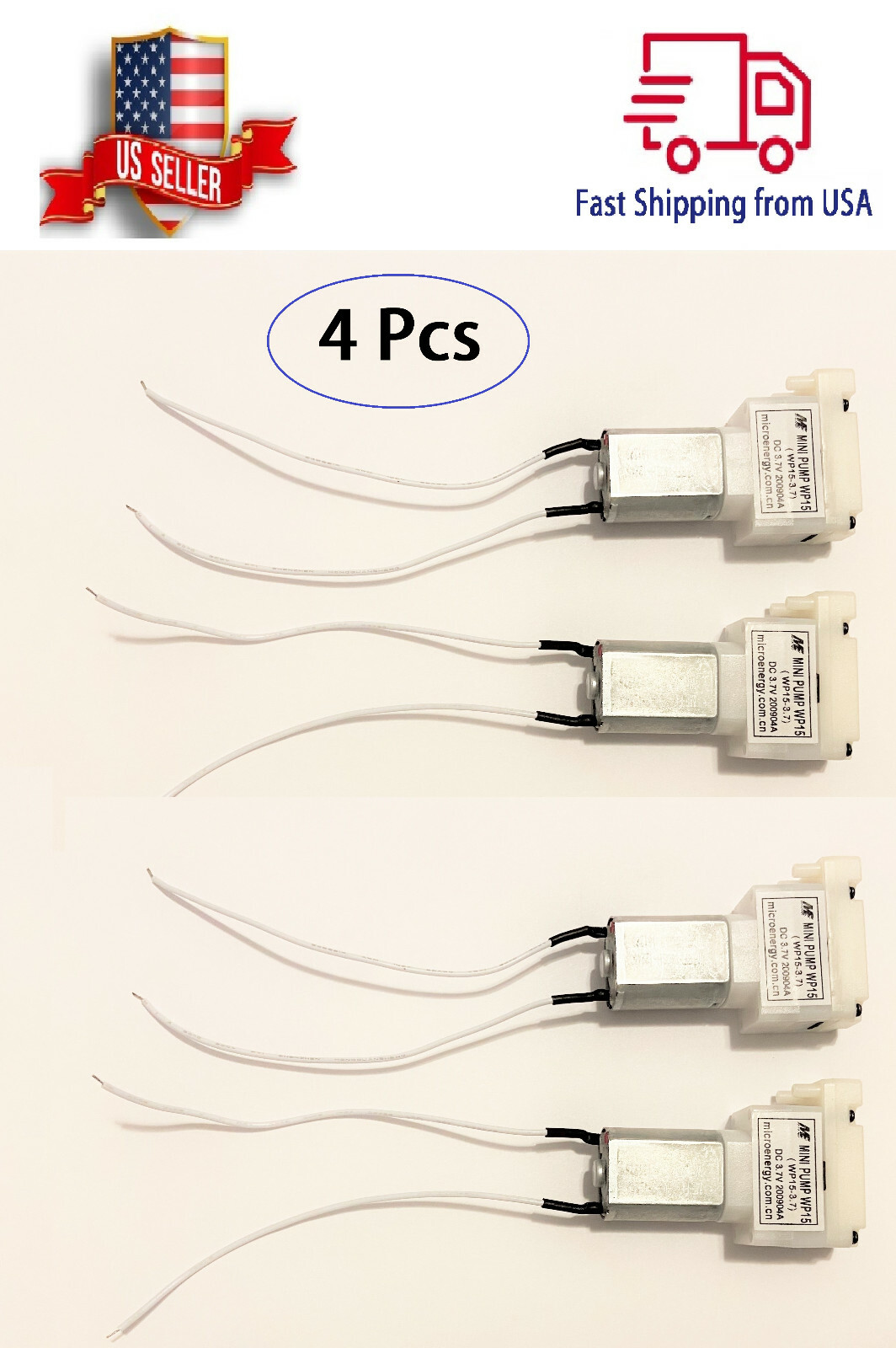 4pcs Powerfull Mini Diaphragm 3.7V Air Pump 1.5 liters per minute (WP15-3.7V)