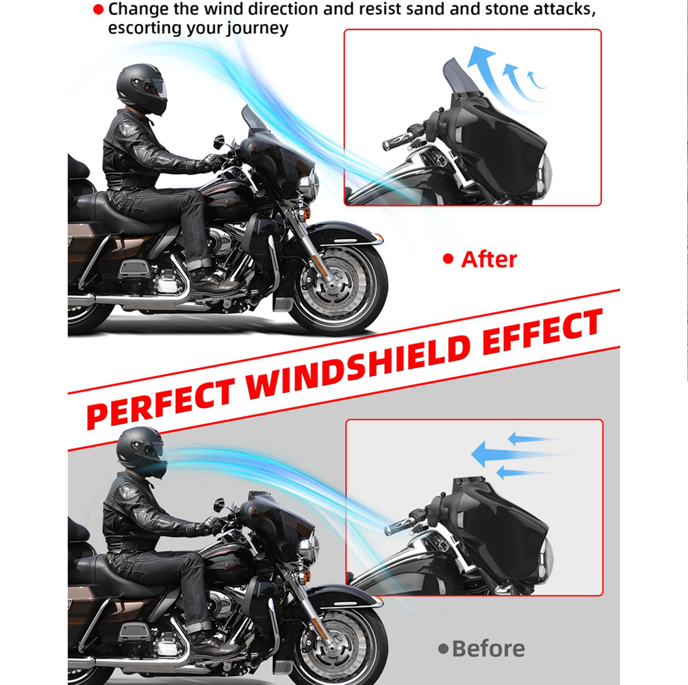 6" Smoke Windshield Windscreen For Harley Davidson Electra Glide Classic FLHTC