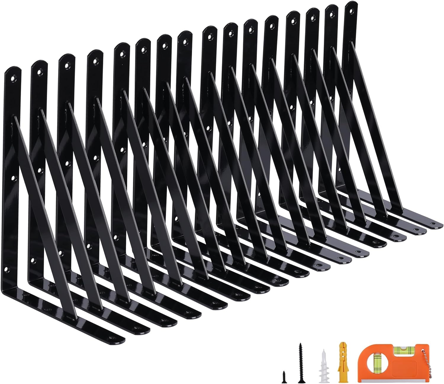 NEODROP 16-Pack 12 Inch Heavy Duty Shelf Brackets, Large Wall Bracket for Garage