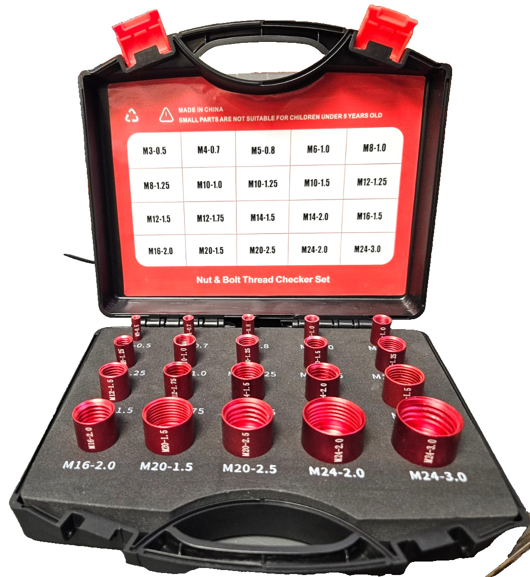 NBT20 Thread Checker Gages METRIC Male Female 20pc 3mm-24mm by Drill America