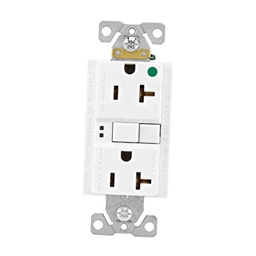 Cooper SGFH20W 20 Amp White Heavy Duty UL Listed Hospital Grade Duplex GFCI