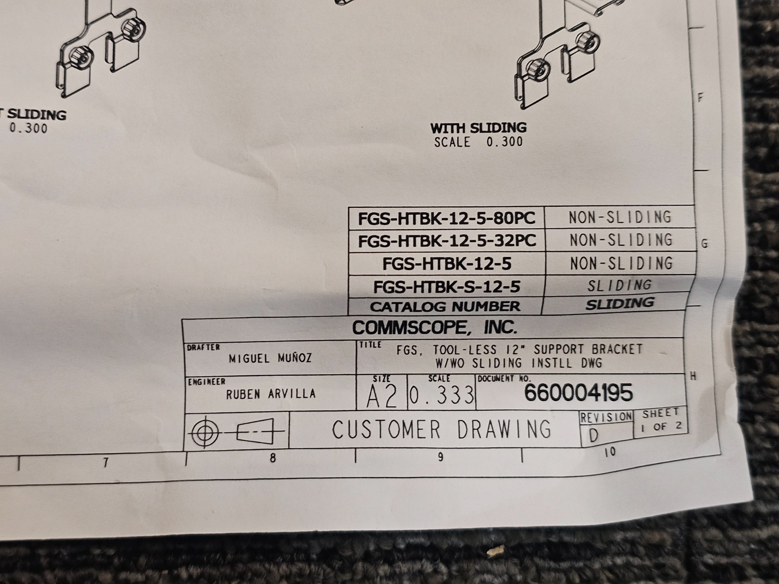 CommScope FGS-HTBK-12-5 12in Horizontal Tool-less Bracket for 4x12in System