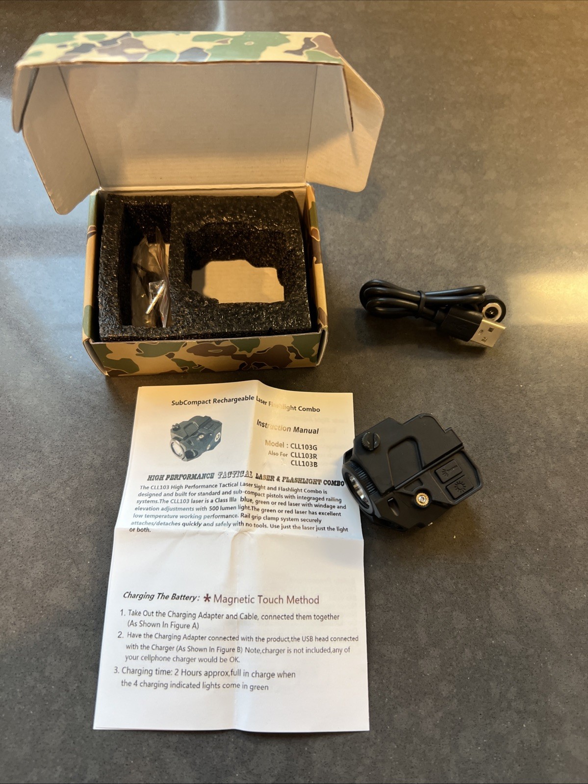 SubCompact Blue Laser Flashlight Combo  - CLL105G, CLL103R & CLL103b NIB