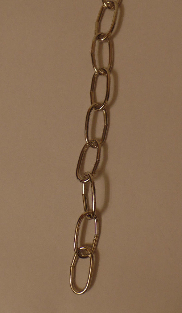 New 3' Nickel Plated 10 Gauge Steel Chandelier Fixture Oval Lamp Chain #FC995N
