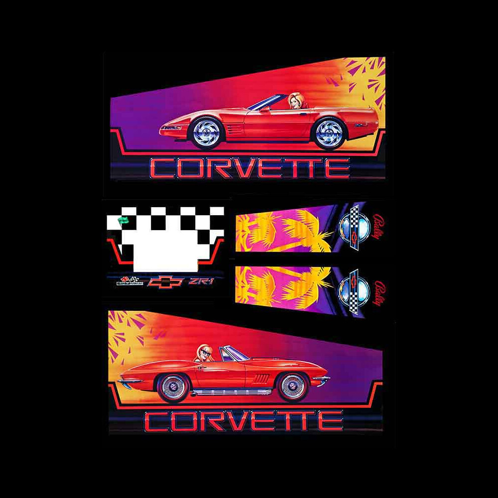Bally CORVETTE Pinball Machine CABINET Decal Set