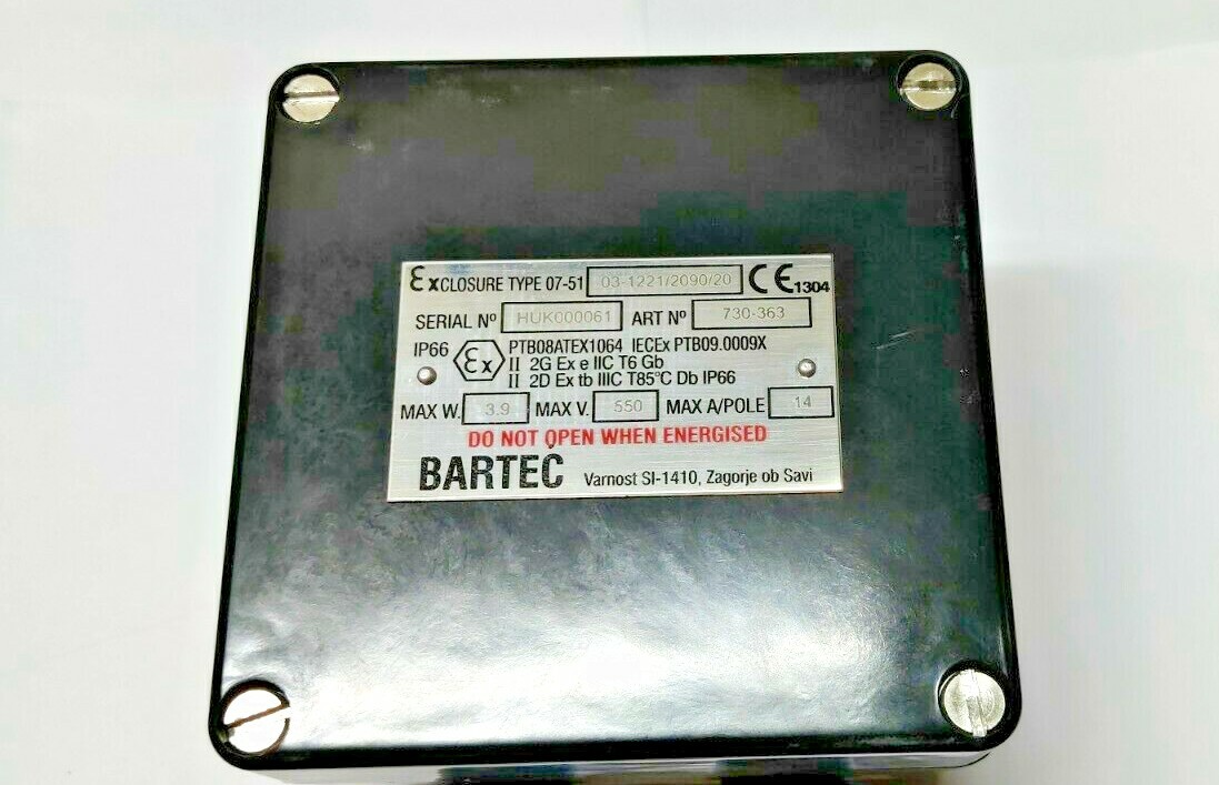 07-51 03-1221/2090/20 NEW BARTEC junction box HUK00061 ART 730-363 122x120MM