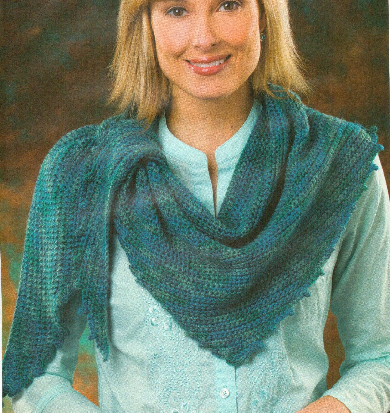 PICOTS & LEAVES SHAWLETTE WRAP SHAWL WOMEN'S CROCHET PATTERN INSTRUCTIONS