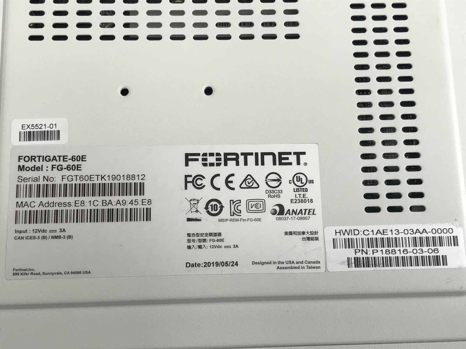 Fortinet Fortigate-60E FG-60E Firewall - CFW2A