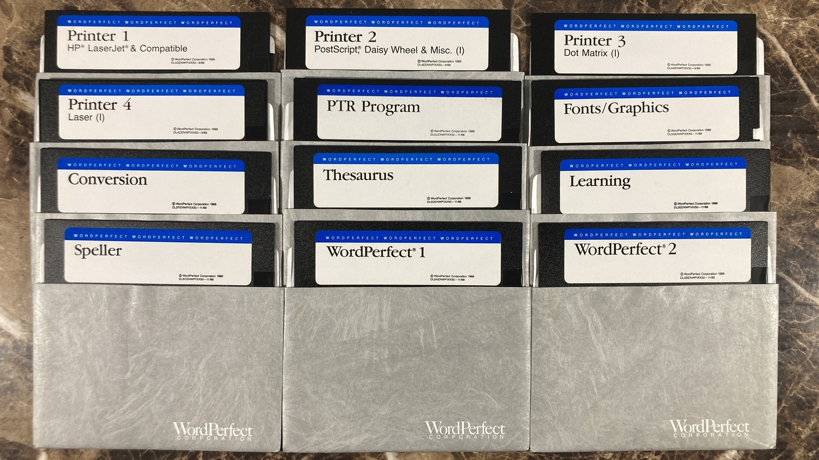 WordPerfect 1988 Vintage Software Lot 12x 5.25" Floppy Disks Only Word Perfect