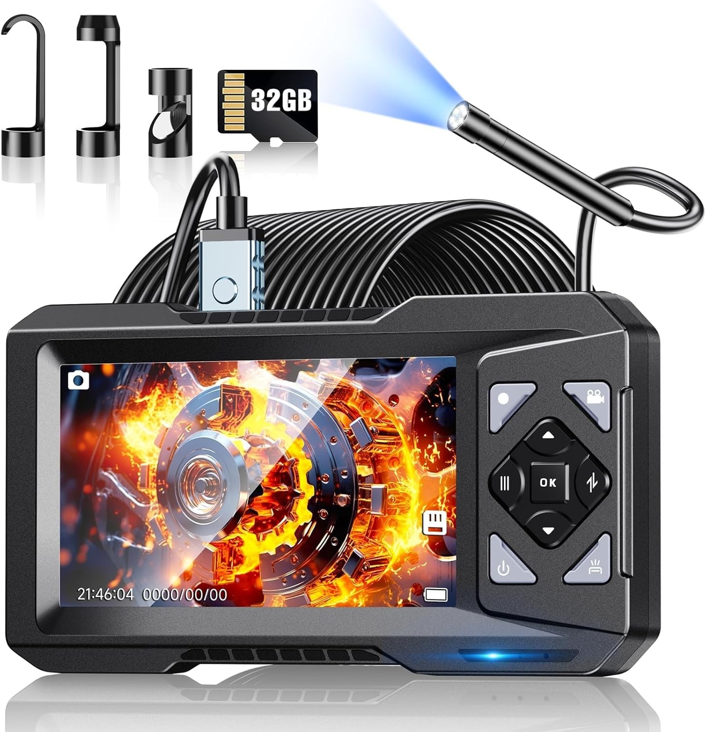Industrial Endoscope Camera 1080P HD 4.3'' Screen Borescope Inspection Camera US