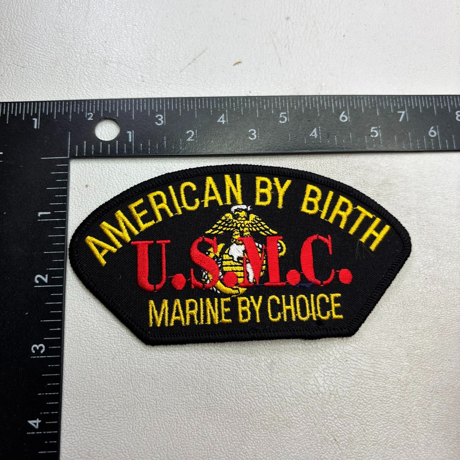 USMC AMERICAN BY BIRTH MARINE BY CHOICE Hat Patch (Military) 621J