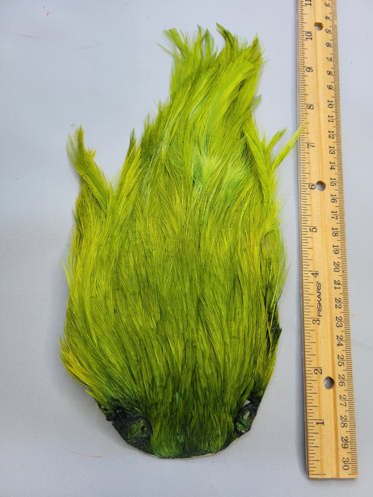 Lot 187,  Top Quality  OLIVE  India Rooster Streamer Neck Cape Feathers