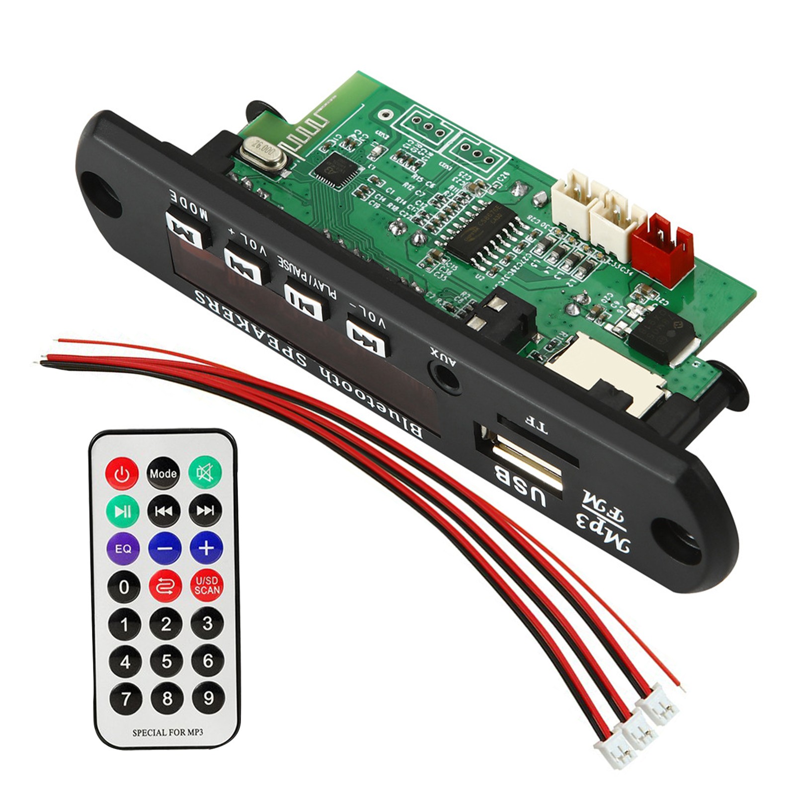 50W 12V Car FM Amplifier MP3 Player Decoder PCB Board Bluetooth Compatible 5.0