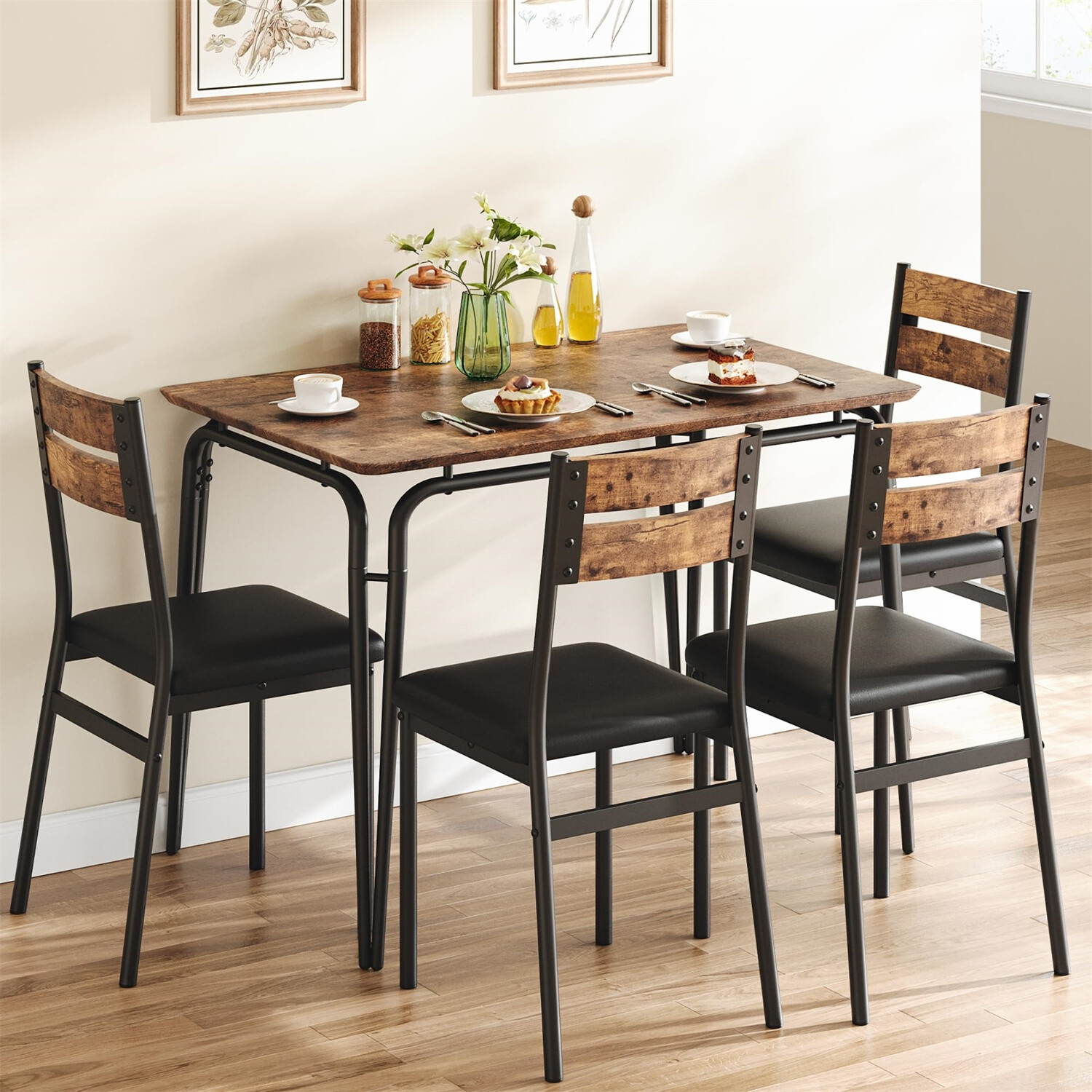 🔥Dining Table Set for 4 Kitchen Table and Chairs 5 Piece Kitchen Dining Room