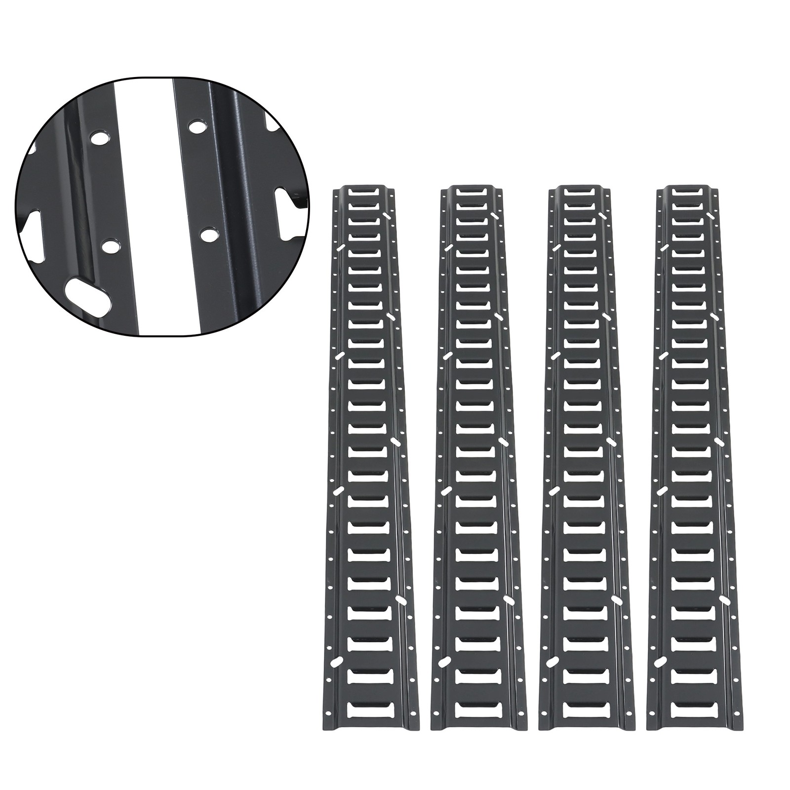 Labwork 4 Pack 4' E Track Tie Down Rail Kit Coated Steel For Garages Trucks