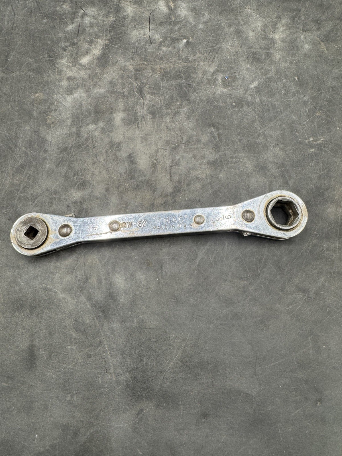 MAC Tools RW-82 Refrigeration Ratcheting Wrench 1/4 x 9/16 - 3/16 x 1/2 USA