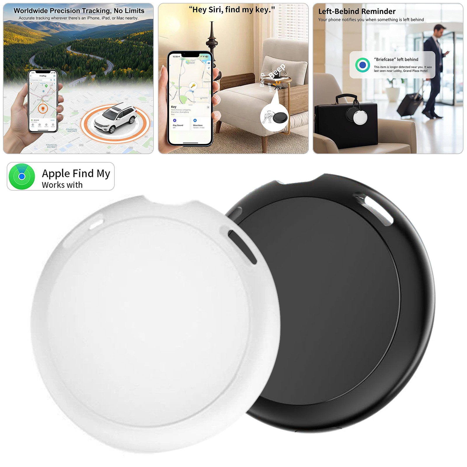 Magnetic Car GPS Tracker for Vehicles Key Dog Real Time for Find My (iOS Only)