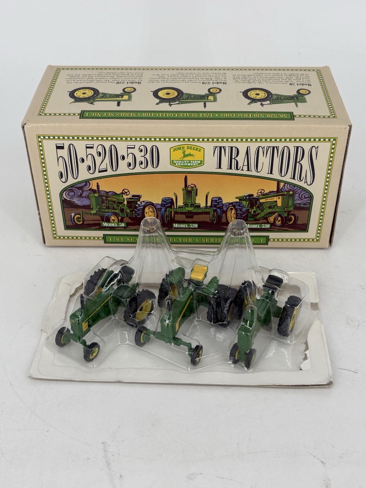 ERTL 1/64 John Deere Collector's Set #1 with 50, 520 & 530 Tractors
