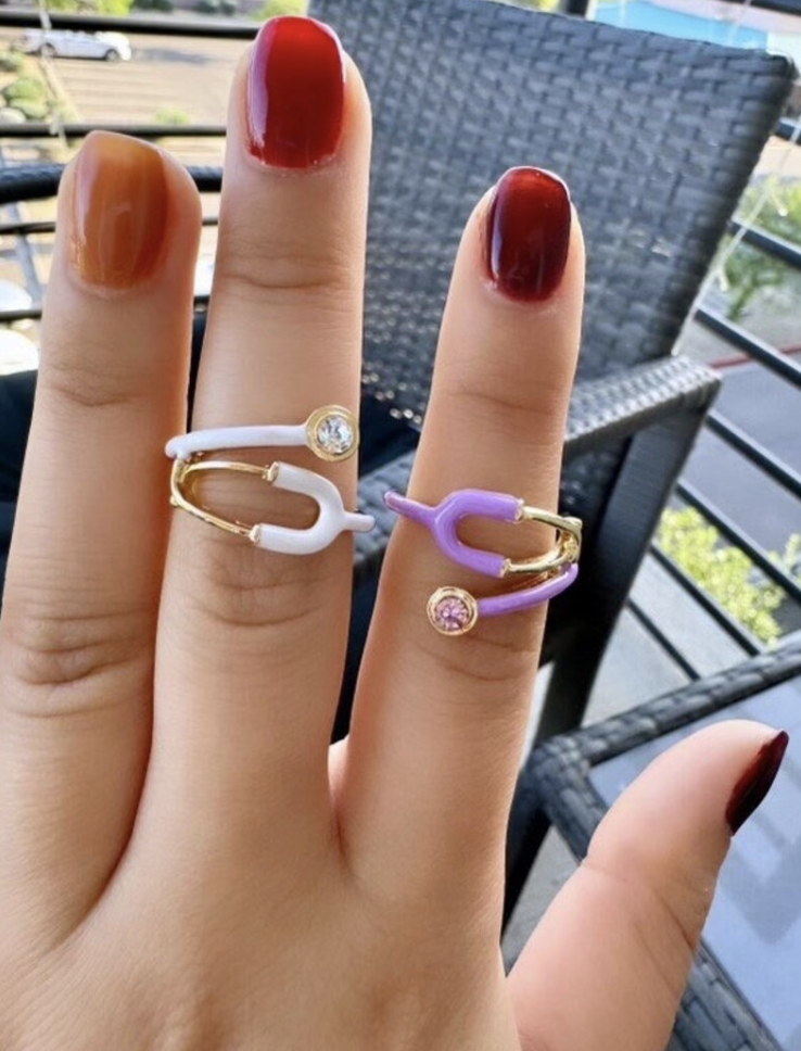 Stethoscope Ring, Stethoscope Enamel Ring, Nurse Ring, Doctor Ring, Nurse Gift