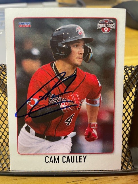 Cam Cauley Signed Autographed 2024 Hickory Crawdads Team Set Card Rangers