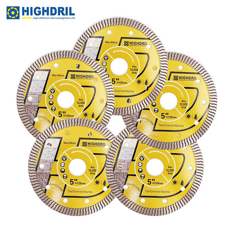 5pcs 4.5/5/6" Turbo Diamond Cutting Saw Blade Cutting Wheel/Disc Porcelain Tile