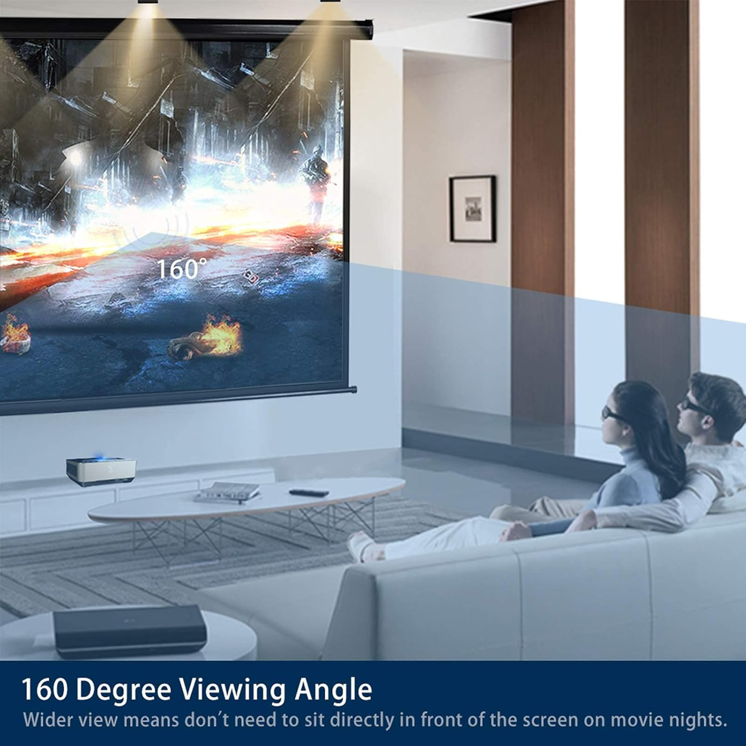 120" Motorized Projector Screen Electric Diagonal Automatic Projection 4:3 HD Mo