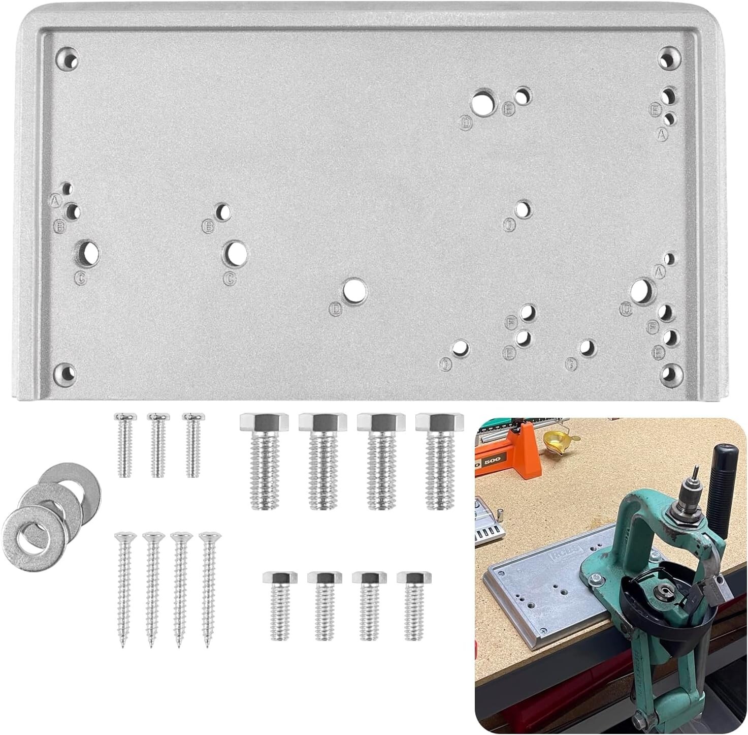 For RCBS Cast Aluminum 9282 Accessory Base Plate 3 Grey Shell Holder Accessory