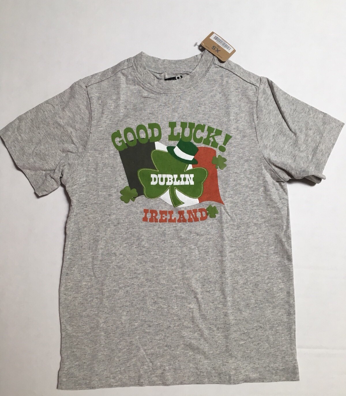 NWT Gymboree Crazy 8 Sz XS 4T Gray Good Luck Dublin Ireland Tee St Patrick's Day