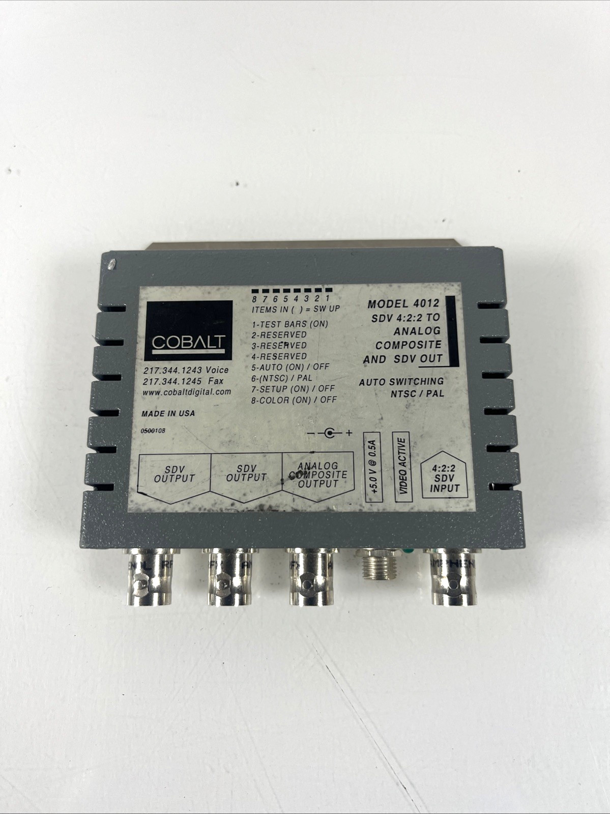 Cobalt 4012 SDI 4:2:2 To Analog Composite & SDI Out - No Power Cord