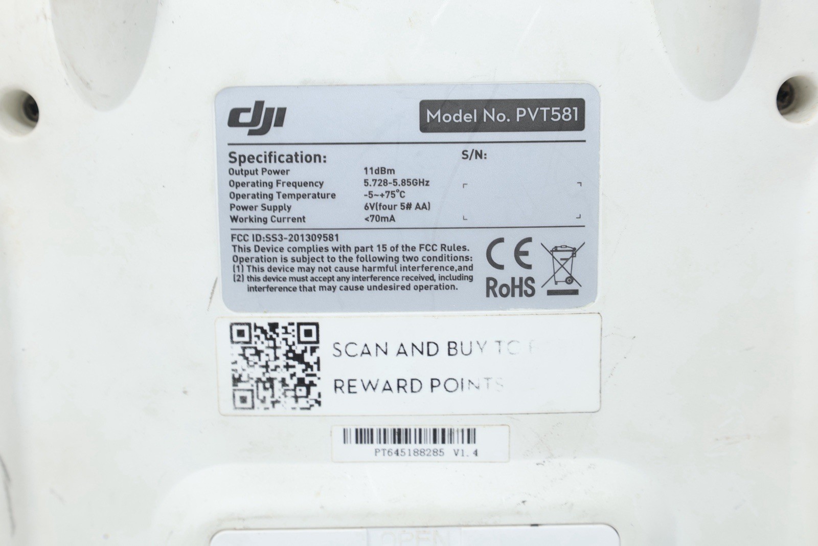 DJI Phantom 2 Standard Remote Controller PVT581 Tested Good Condition Working