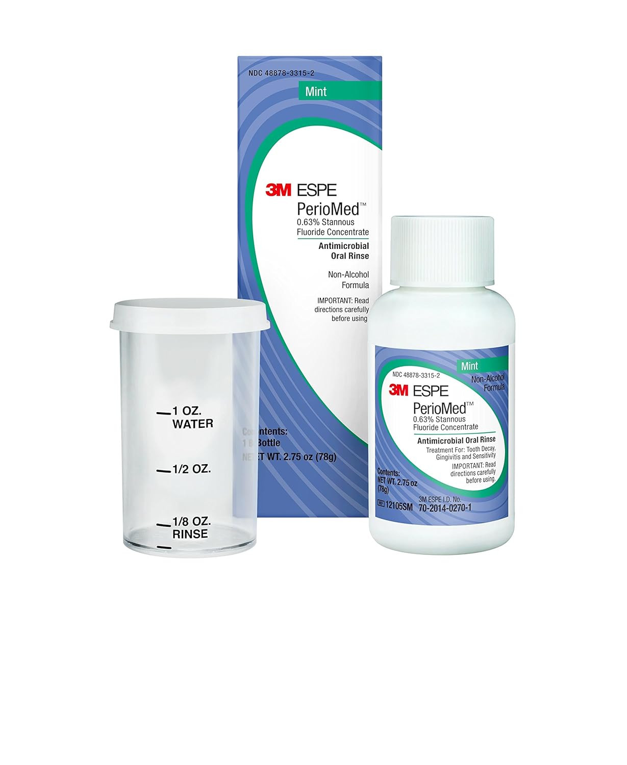 70201402701 Periomed Stannous Fluoride Oral Rinse with Mixing Cups, 0.63%, Conce
