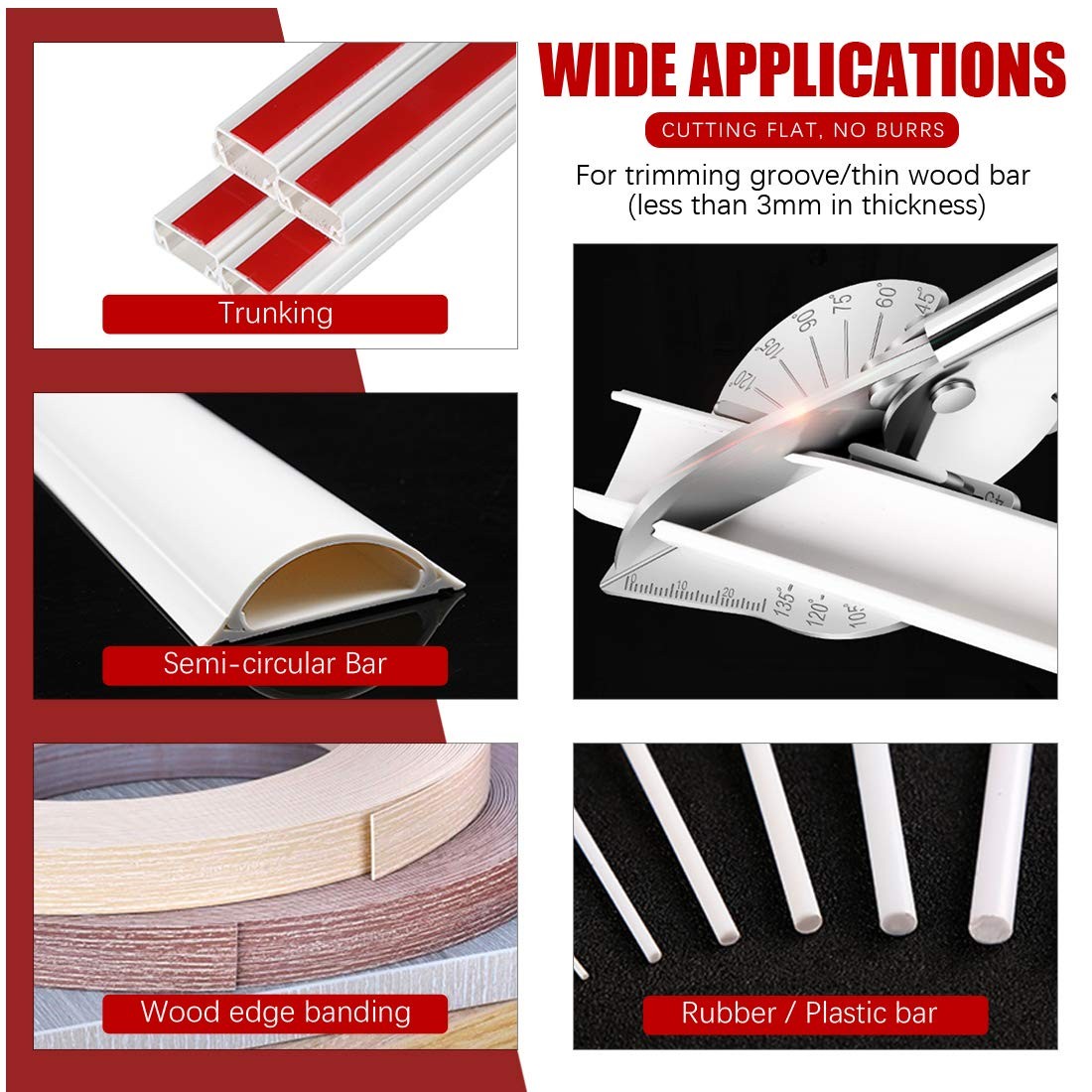 Multi Angle Miter Shear Cutter 45-135° with 5 Blades for DIY Projects