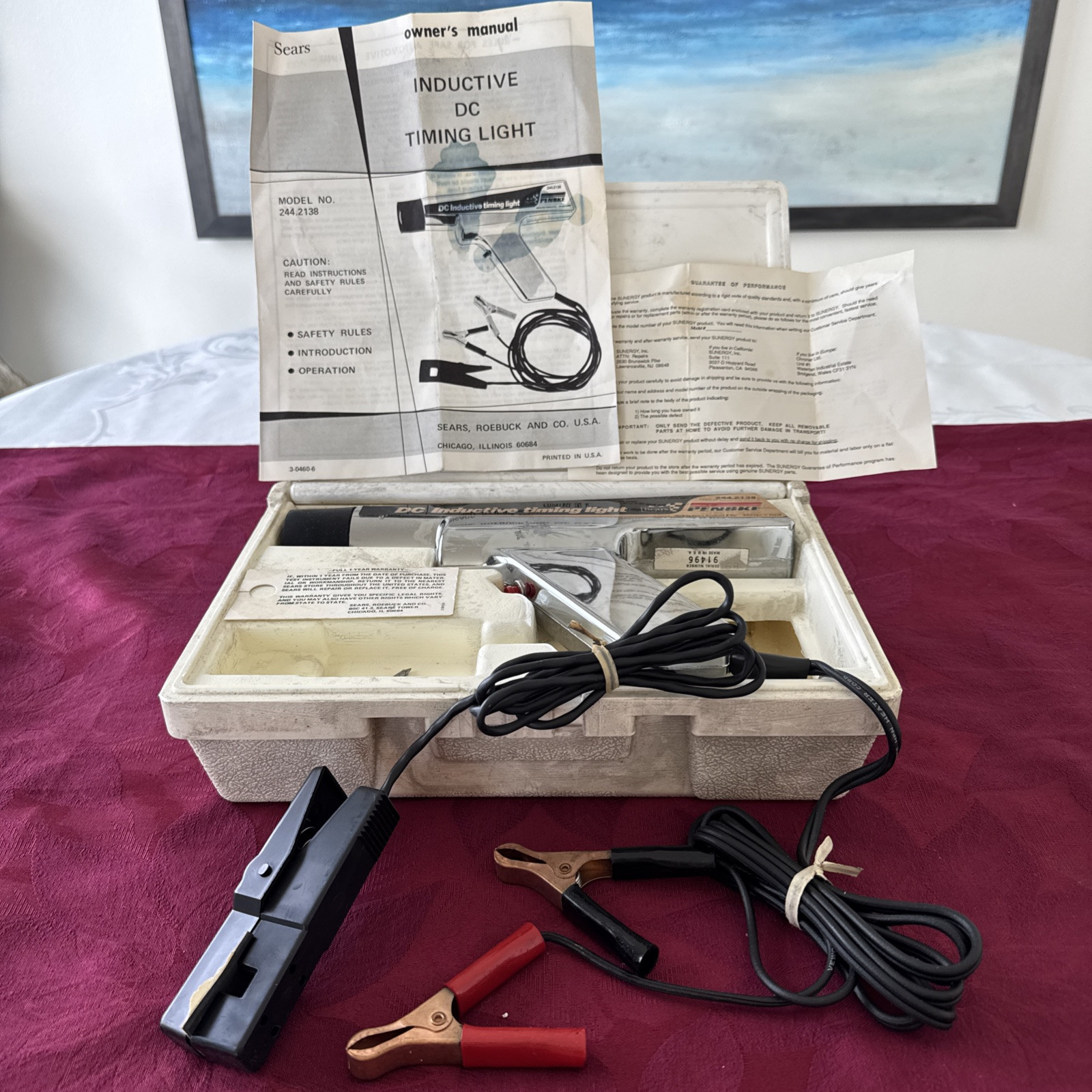 Vintage Sears Penske DC Inductive Timing Light With Hard Case  Model 244.2138