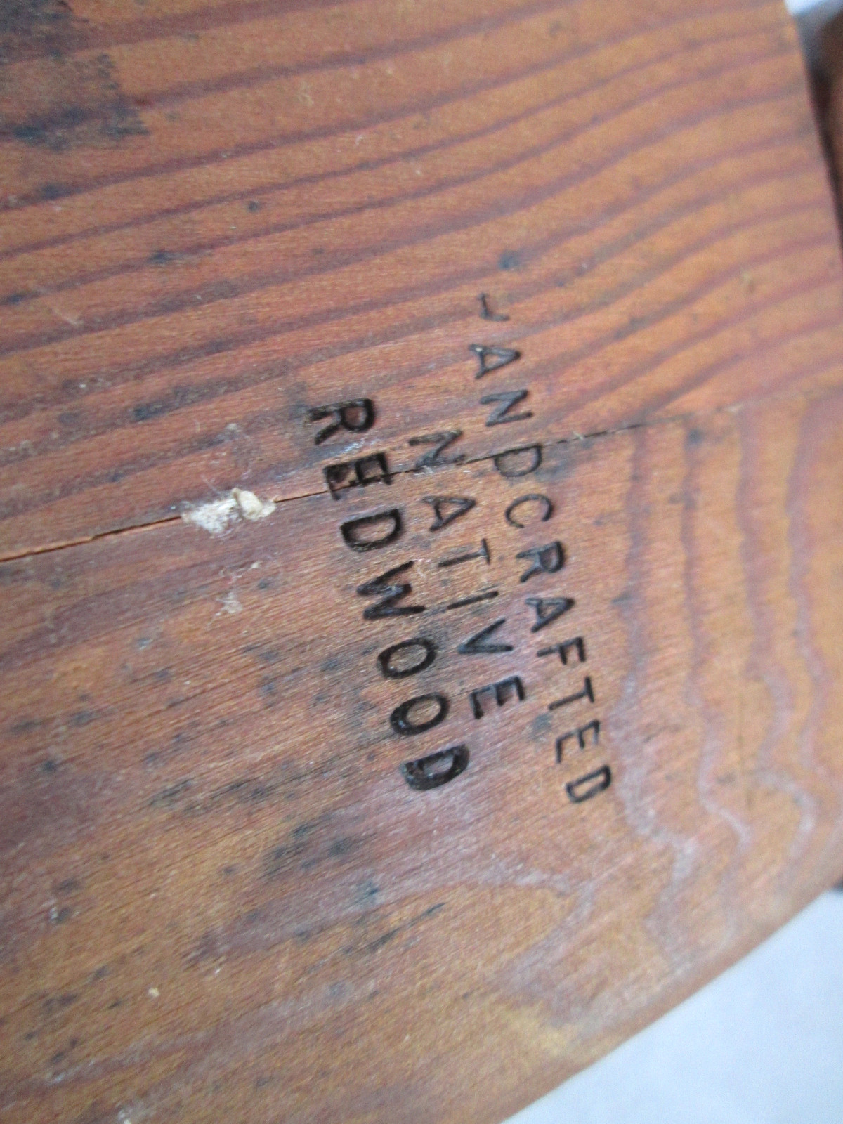 Handcrafted native redwood, "bear" stash box