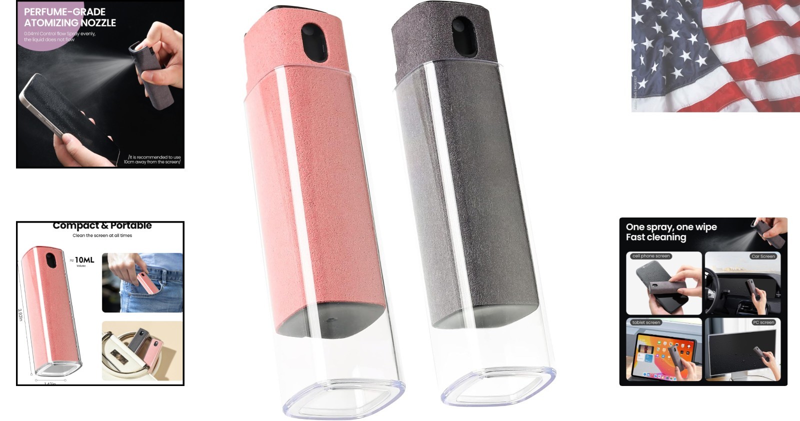 2 Pcs Screen Cleaner Kit, 3-in-1 Touchscreen Mist Cleaner Spray Bottle Tool &...